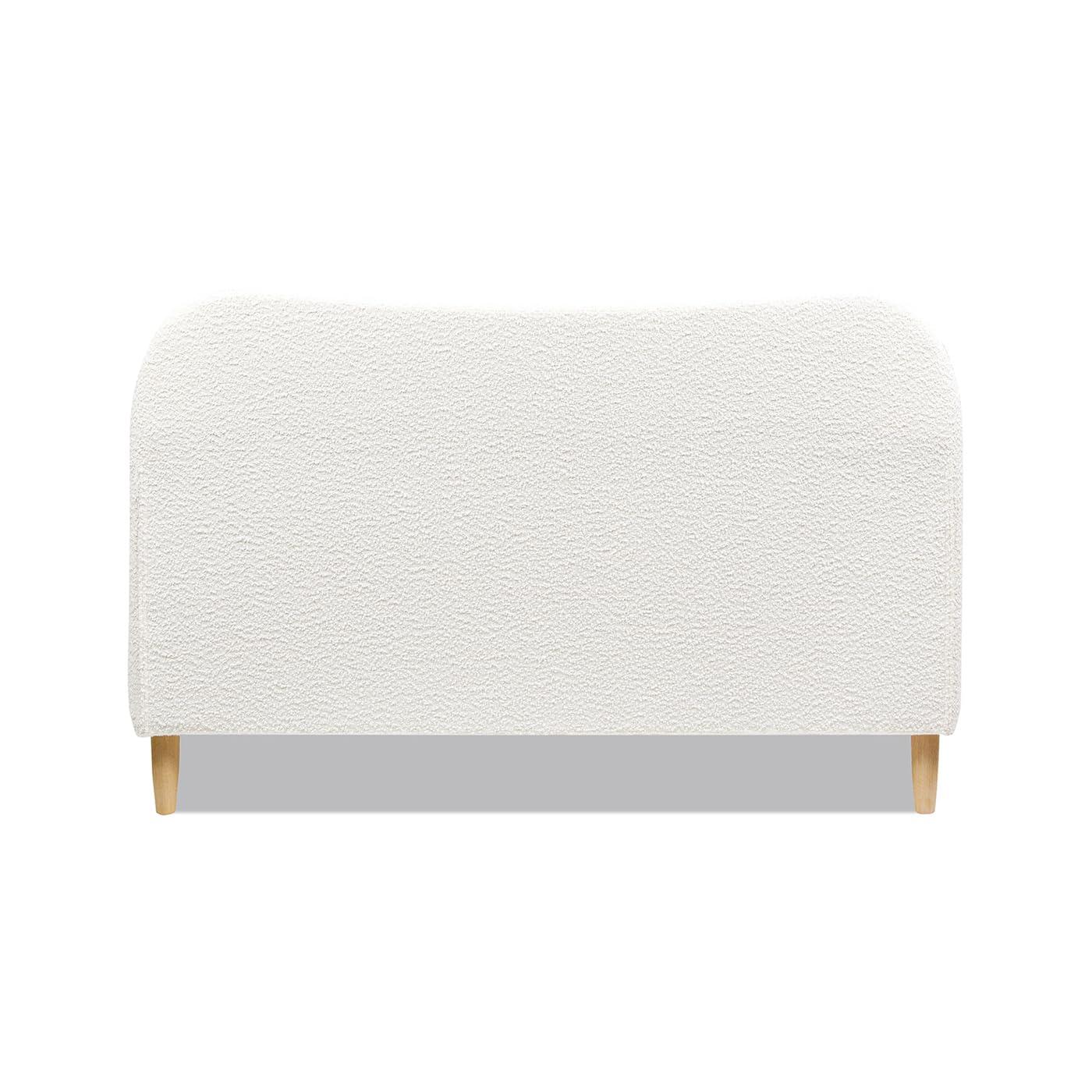 Jennifer Taylor Home Roman Curved Headboard Upholstered Platform Bed, Queen, Ivory White Boucle