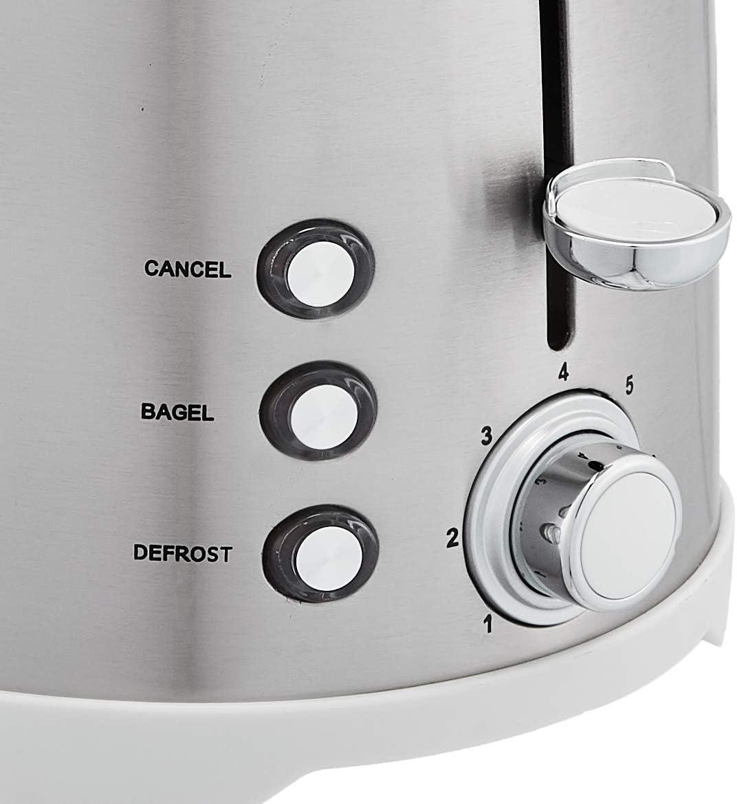 UZOPAL 800W 2-Slice Toaster with 6 Browning Settings, Removable Crumb Tray, Cancel Button