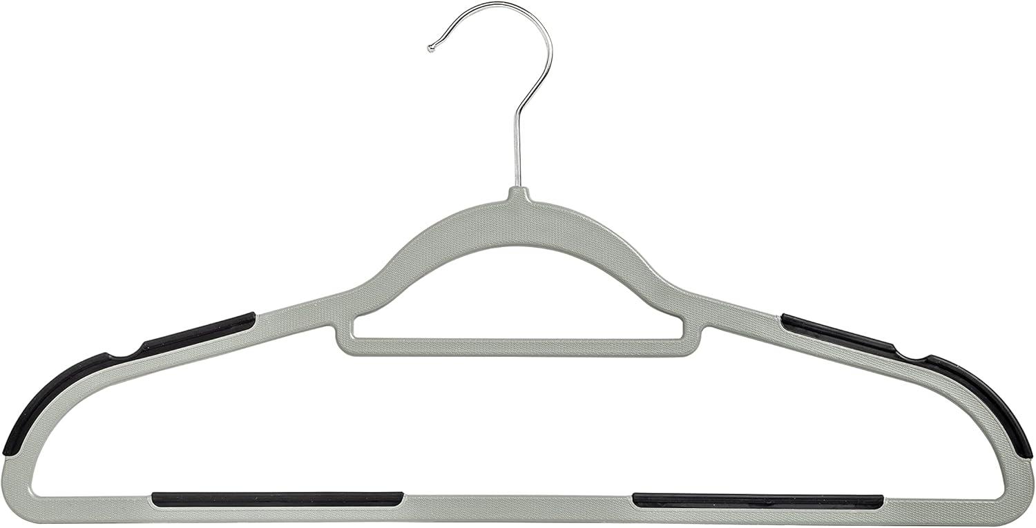 Honey-Can-Do 50pk Rubber Grip Hangers Gray and Black