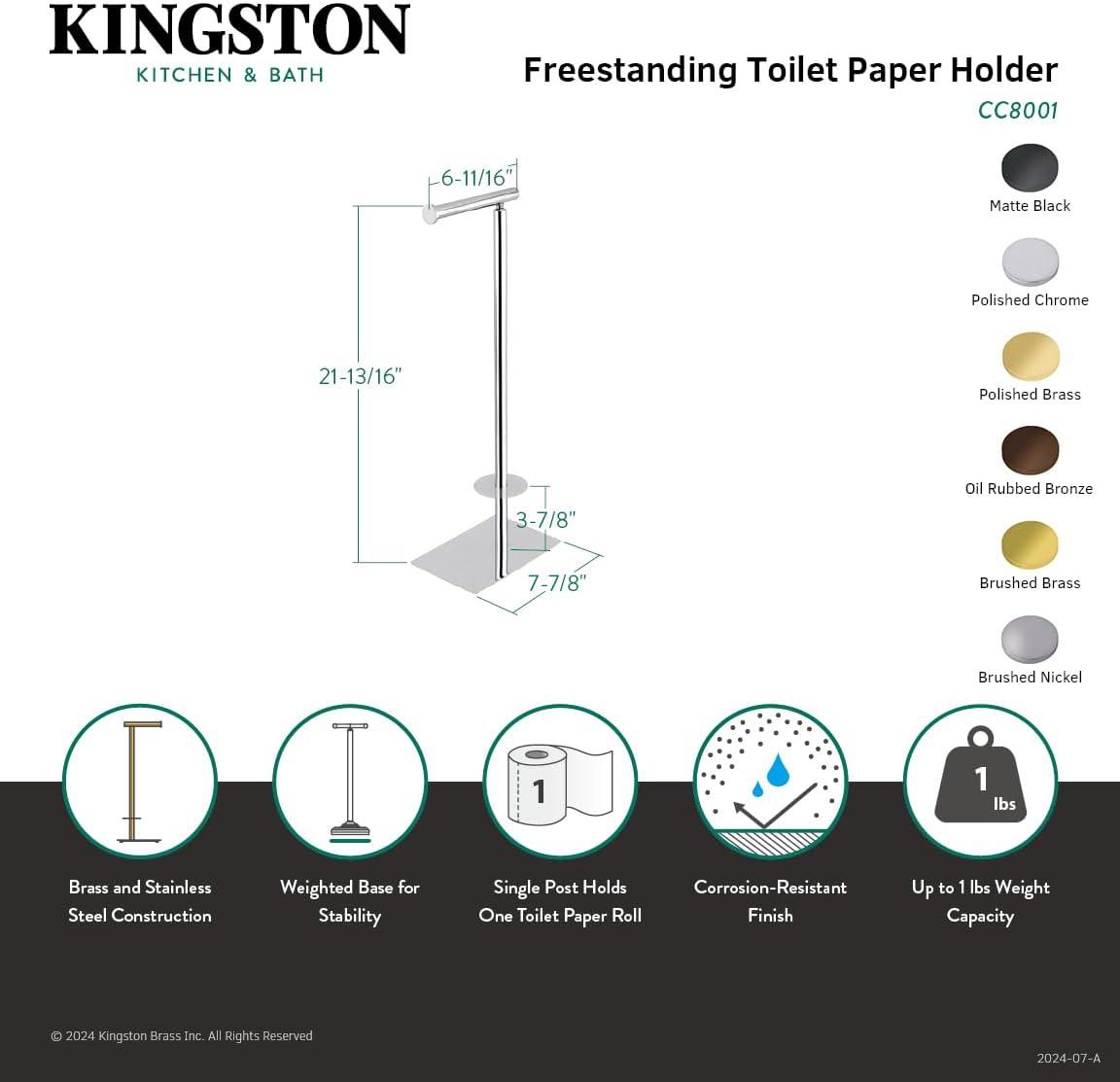 Kingston Brass Claremont Freestanding Toilet Paper Holder