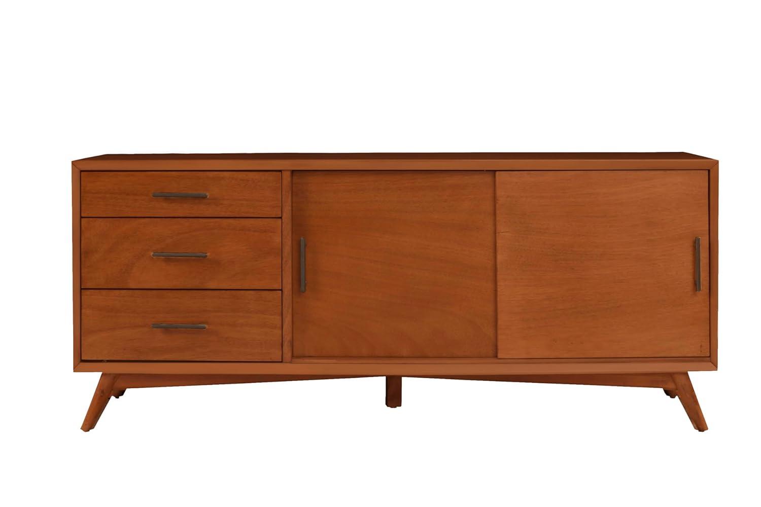 Alpine Furniture Flynn Large Wood TV Console in Acorn Brown