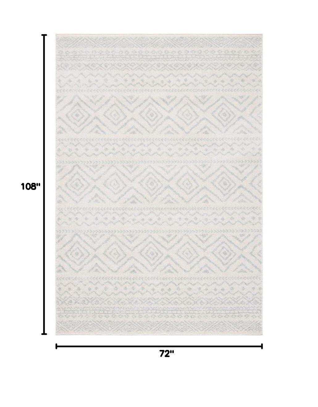 Tulum TUL267 Power Loomed Indoor Area Rug - Ivory/Light Grey - 6'x9' - Safavieh