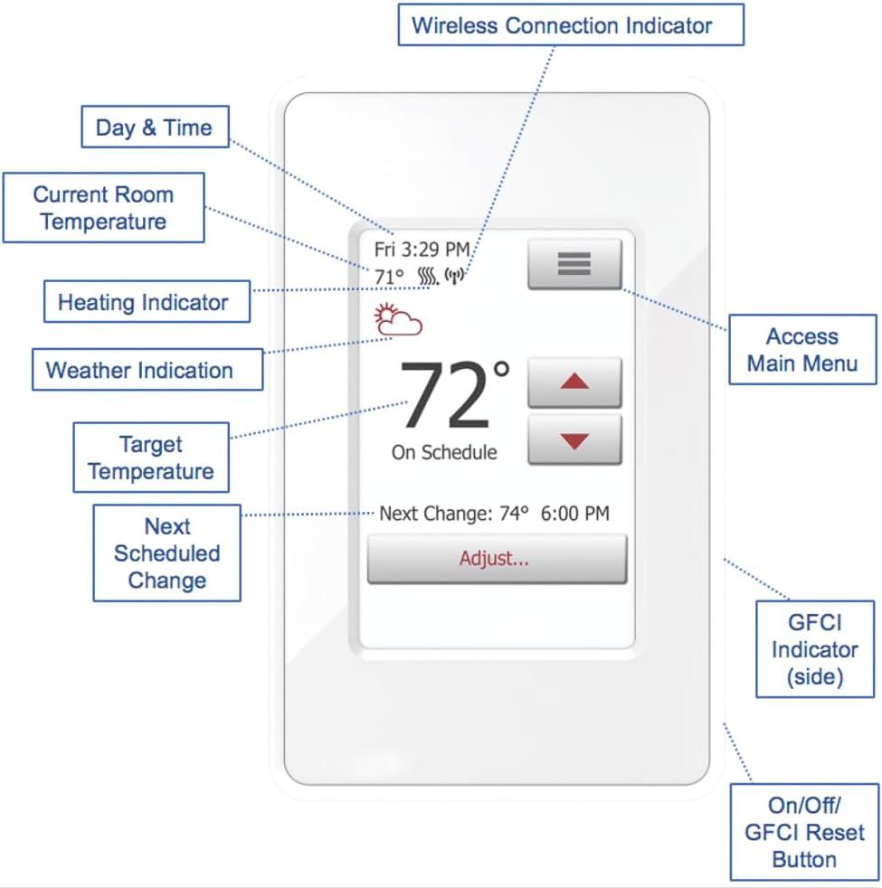 White Programmable WiFi Smart Thermostat with Touchscreen