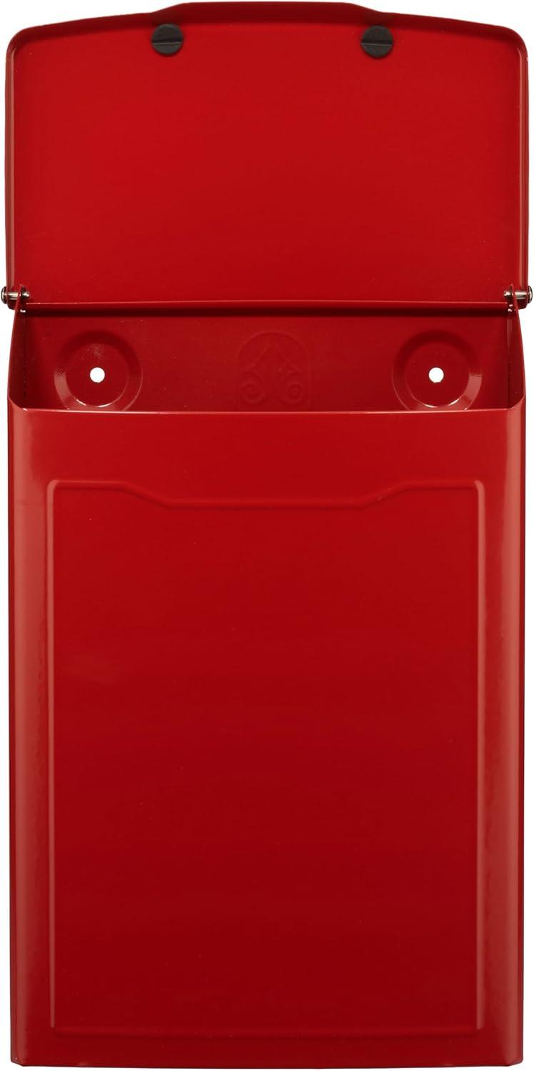 Small Red Steel Modern Wall Mount Mailbox