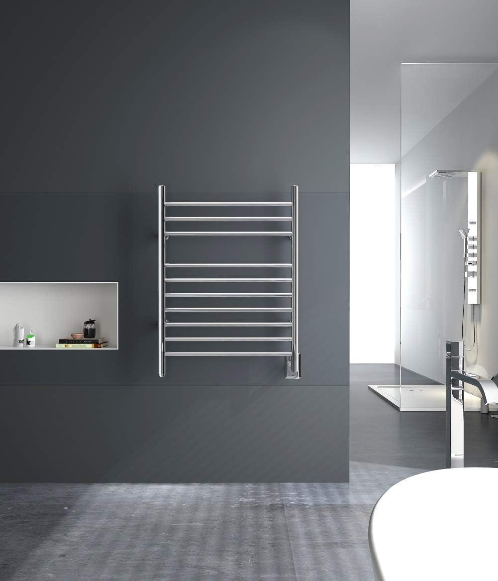 Matte Black Wall-Mounted Stainless Steel Heated Towel Rack