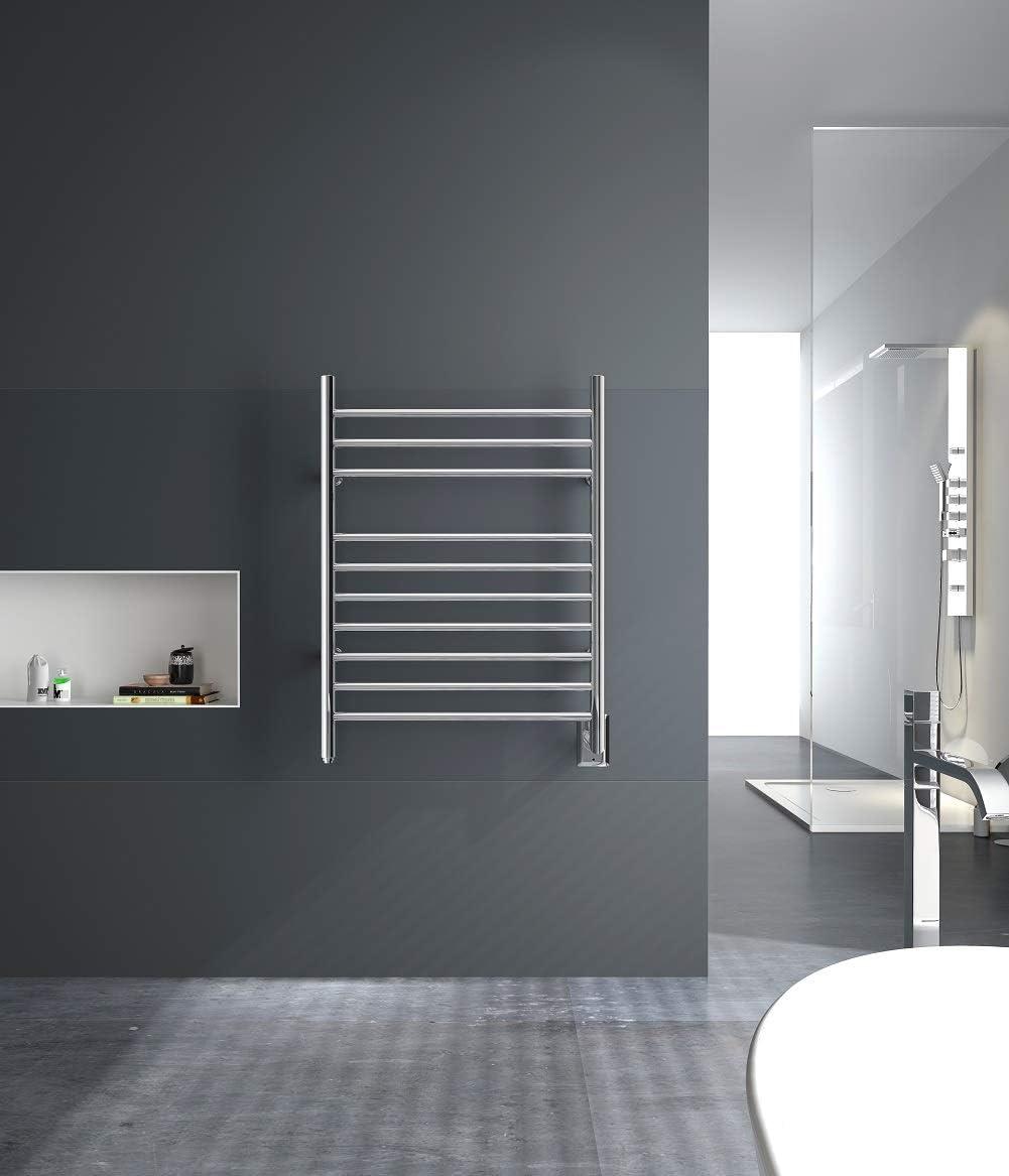 HEATGENE Towel Warmer, Heated Towel Warmer Rack, Wall-Mounted Hardwired/Plug-in Electric Towel Warmers for Bathroom, Hot Towel Rails - Matte Black
