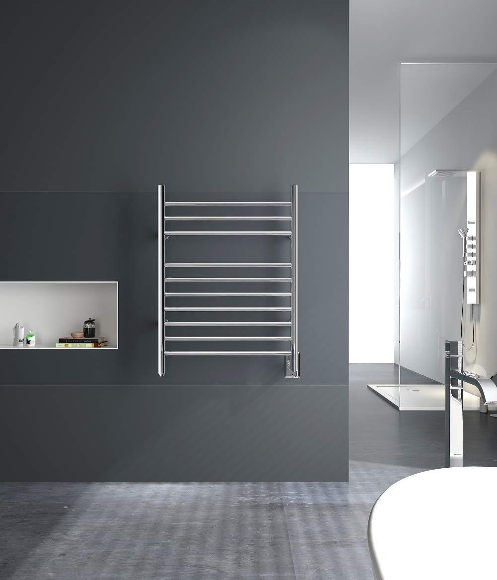 HEATGENE Towel Warmer, Heated Towel Warmer Rack, Wall-Mounted Hardwired/Plug-in Electric Towel Warmers for Bathroom, Hot Towel Rails - Matte Black