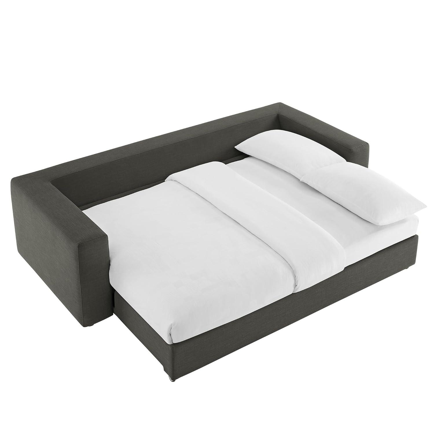 Modway Commix Down Filled Overstuffed Sleeper Sofa In Pure White