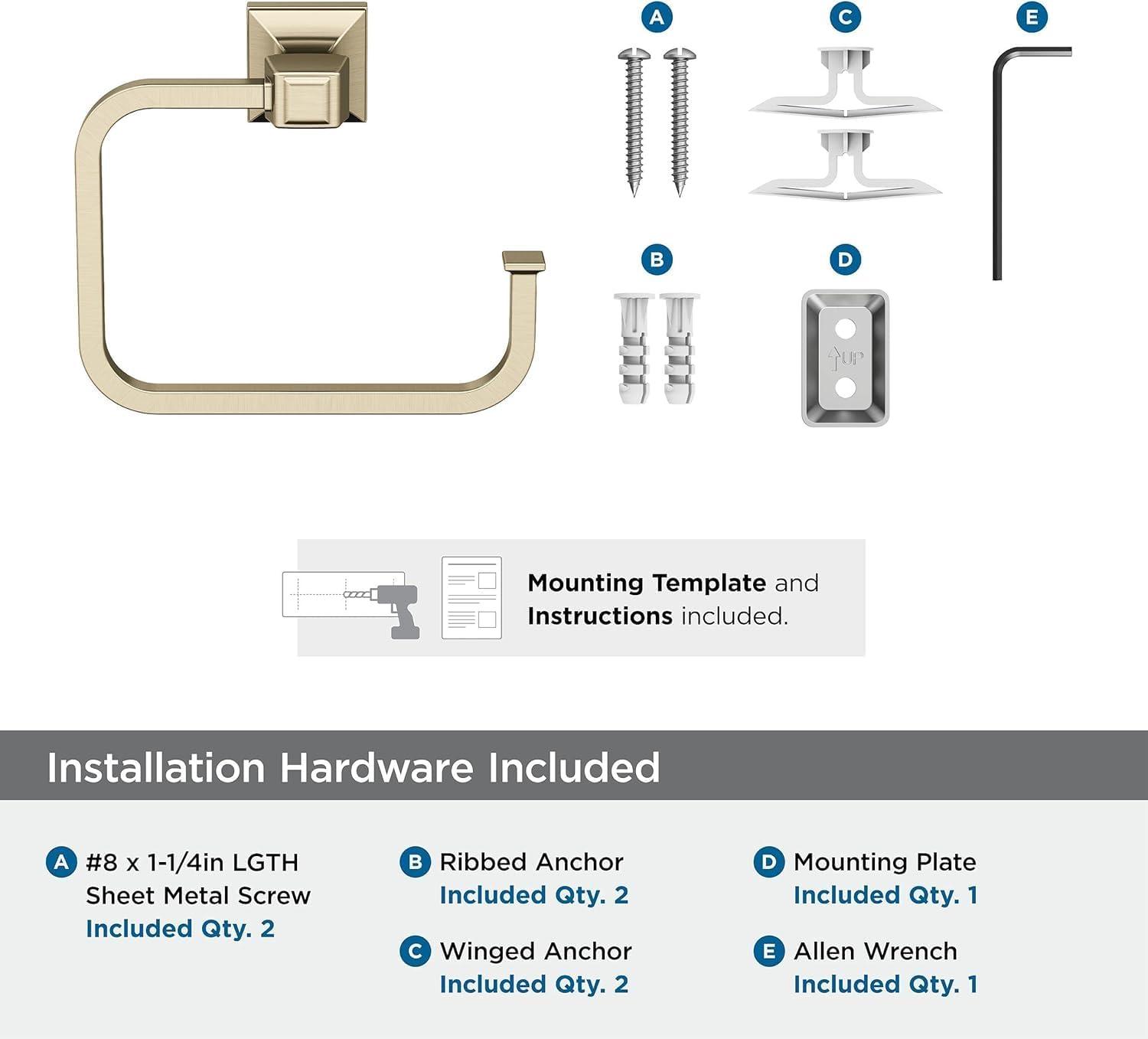 Amerock Mulholland Golden Champagne Open Towel Ring
