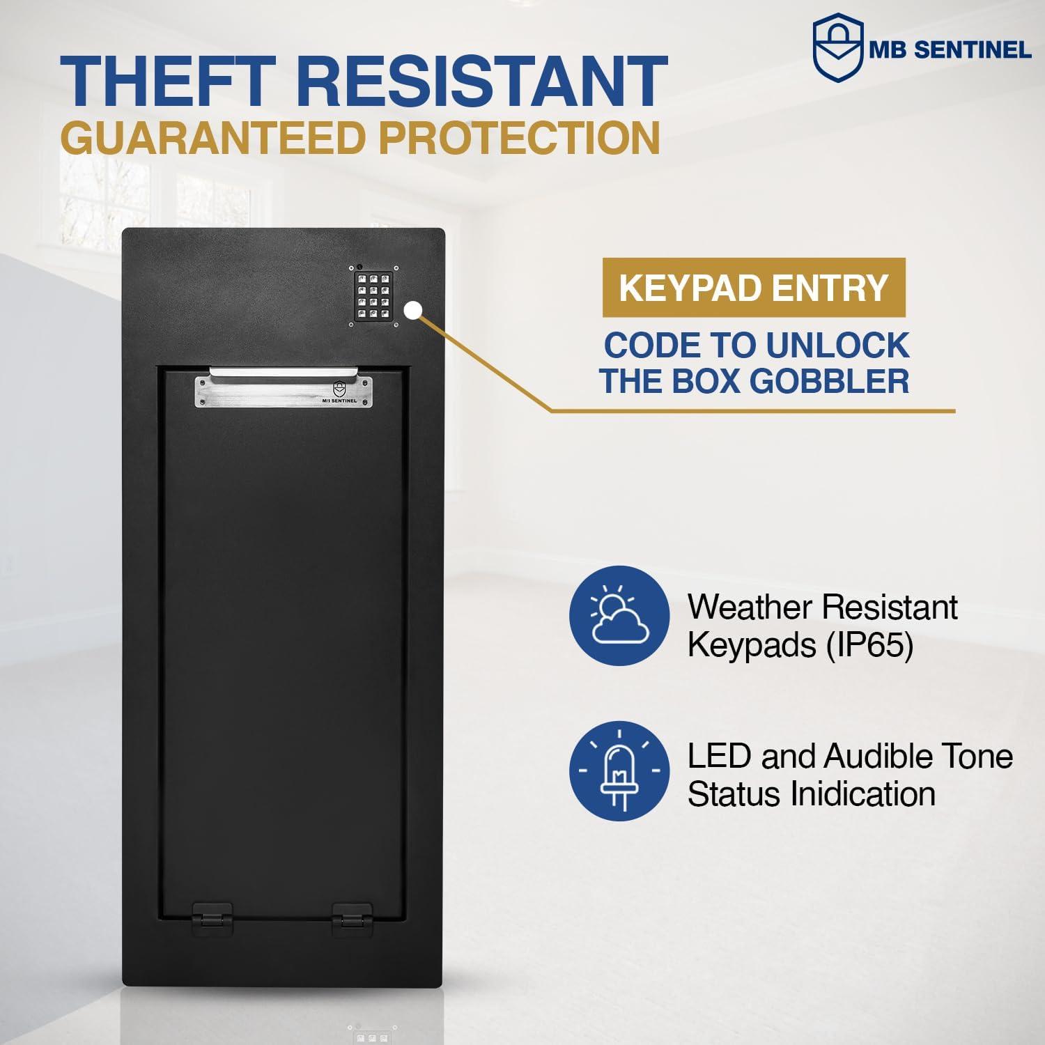 Black Steel Wall Mount Package Drop Box with Electronic Keypad