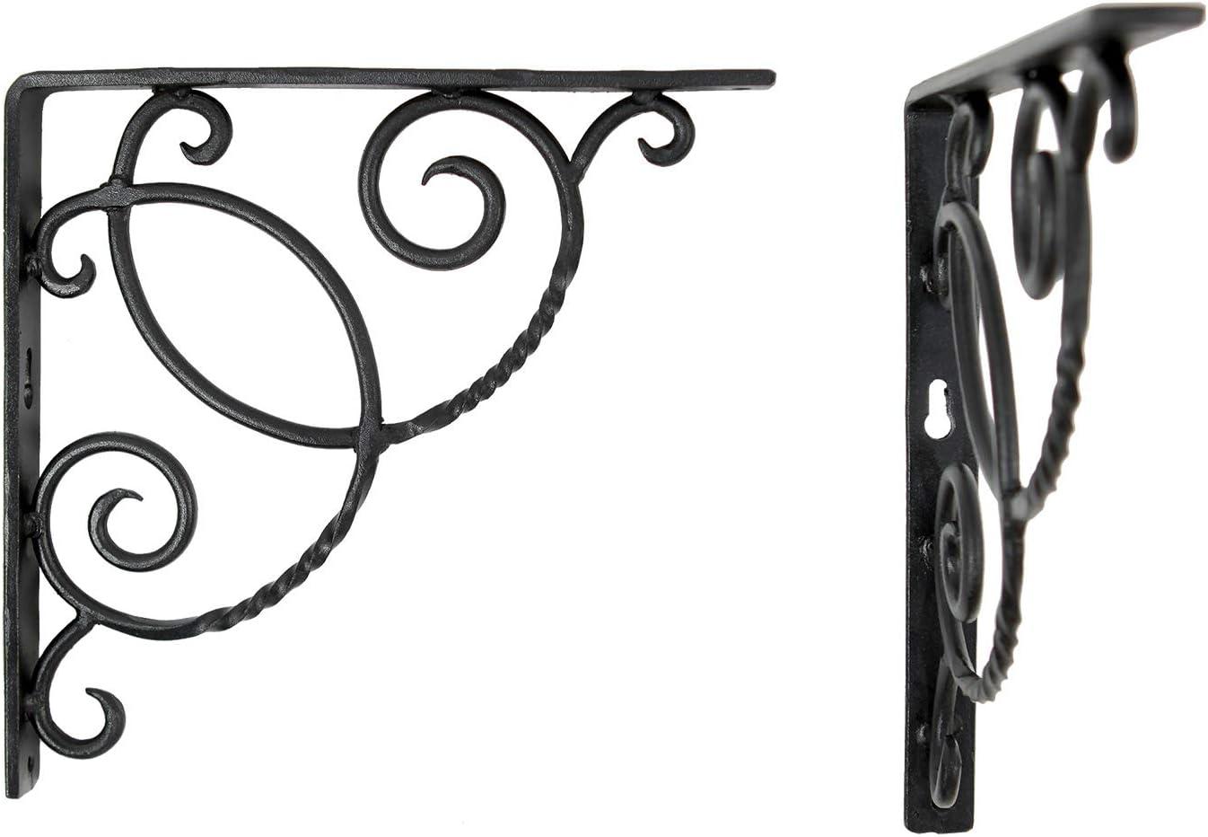 Achla B-21 10''W x 10''H Black Powder Coated Scroll Shelf Bracket