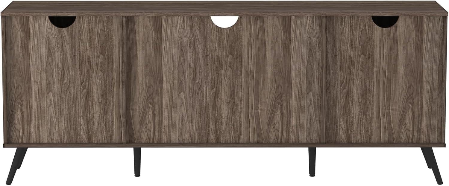 Slate Grey Mid-Century Modern 65" TV Console with Cabinet