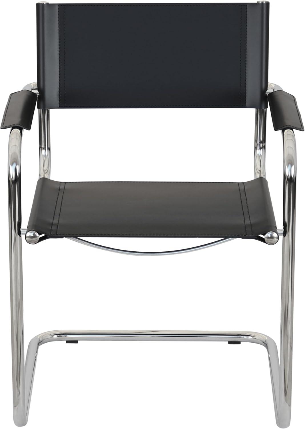 Breuer Chair Company Mart Stam Cantilever Armchair Arm Chair w/ Chrome-Plated Steel Frame (Various Bonded Leather Colors)