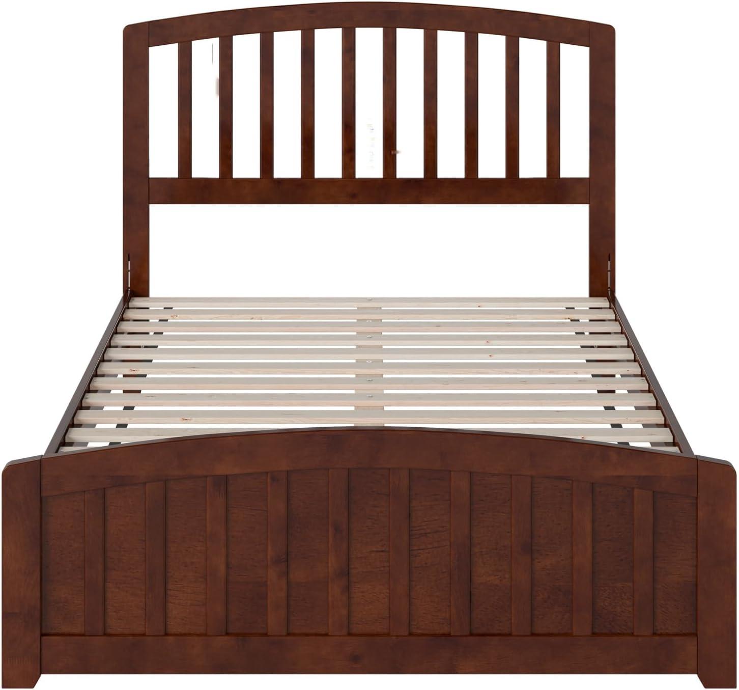 AFI Quincy Full Solid Wood Low Profile Platform Bed with Matching Footboard, Walnut