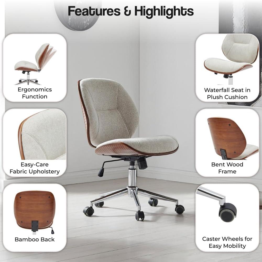 New Pacific Direct Shaun Fabric Bamboo Office Chair