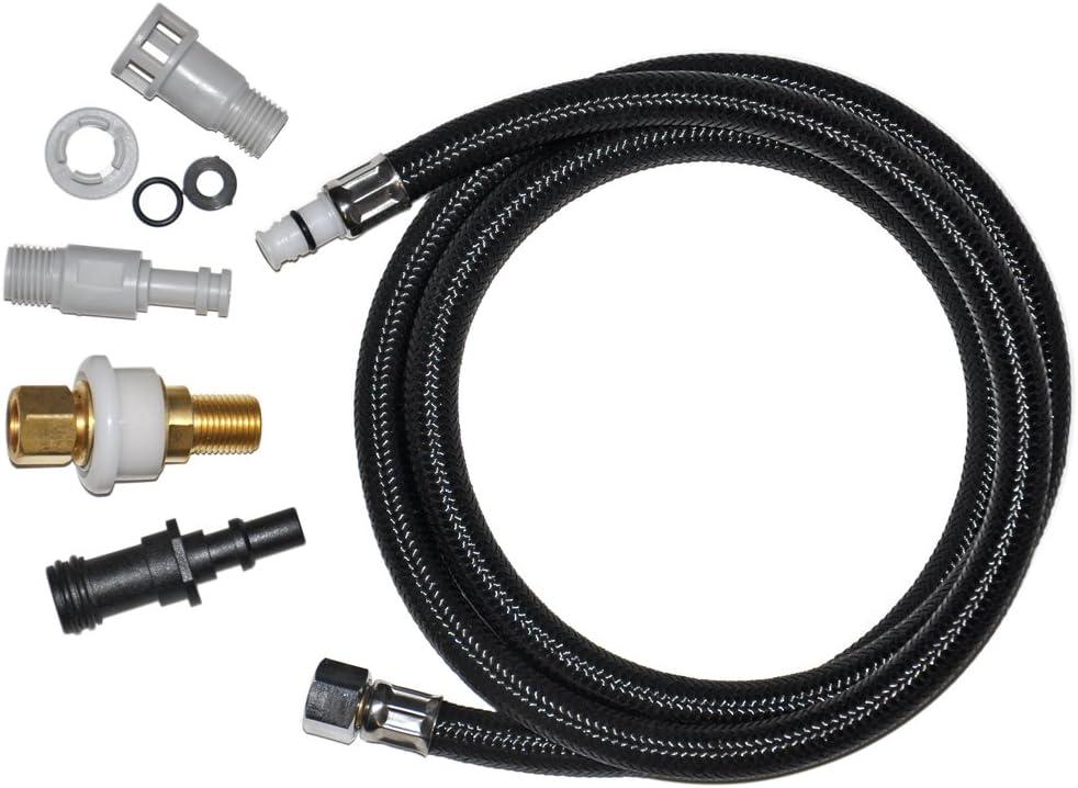 Universal Black Braided PVC Faucet Sprayer Hose, 48 Inch