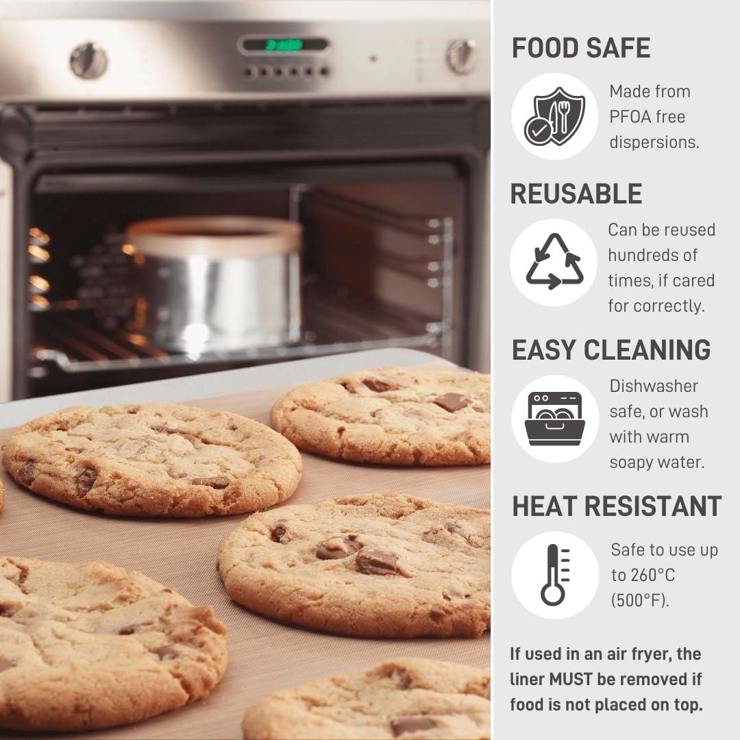 Brown Non-Stick Reusable Cooking and Baking Sheet, 400 x 330mm