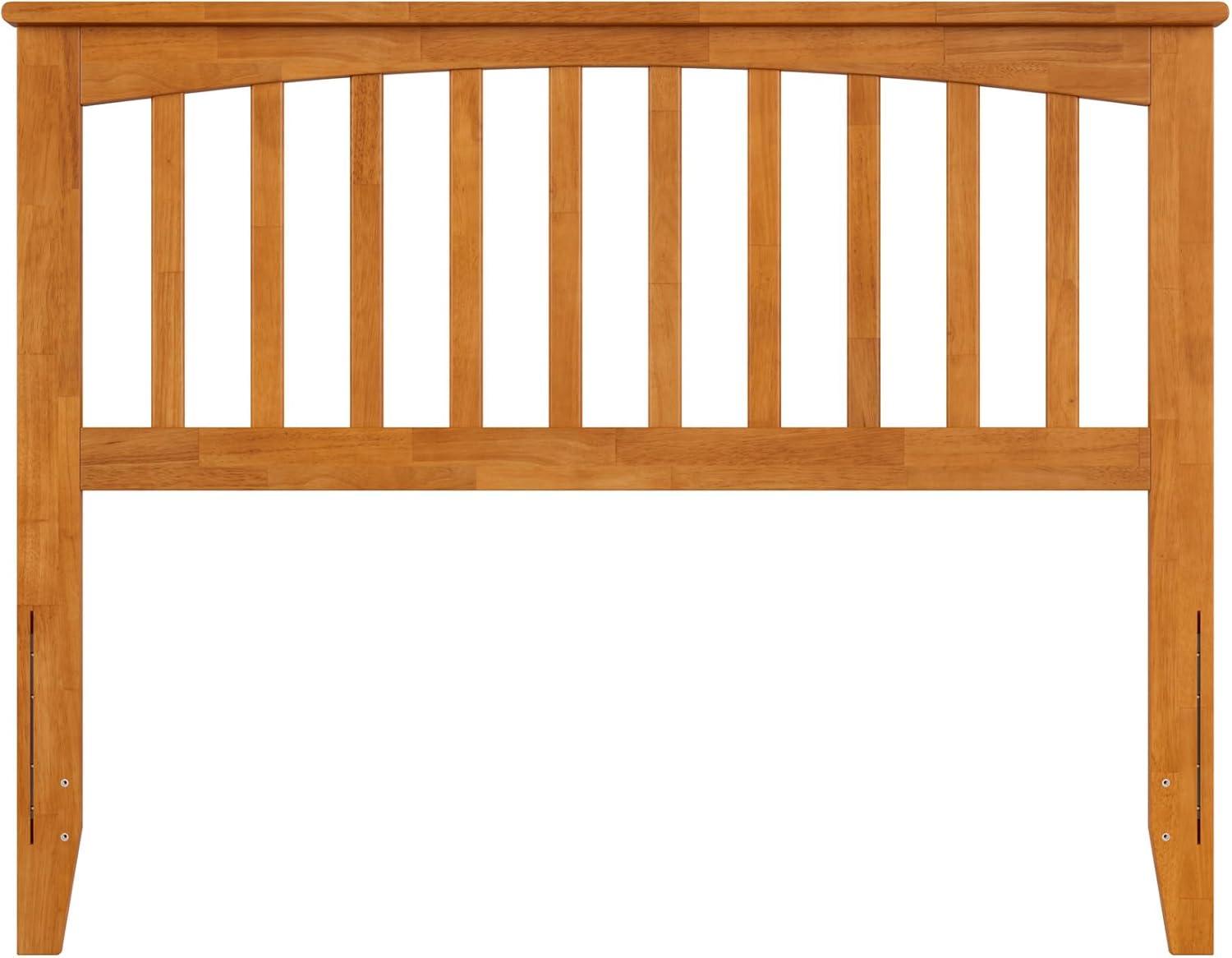 AFI Furnishings Mission Full Solid Wood Headboard with Attachable Charger in Light Toffee