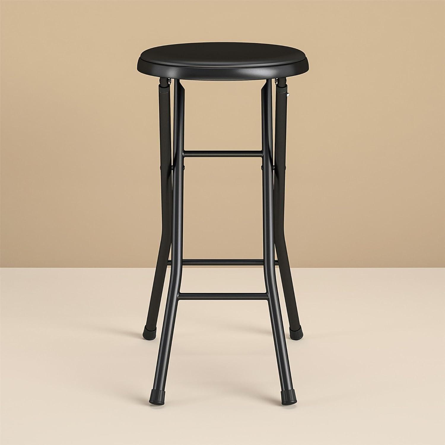 Mainstays 24" Vinyl Padded Folding Stool, Black