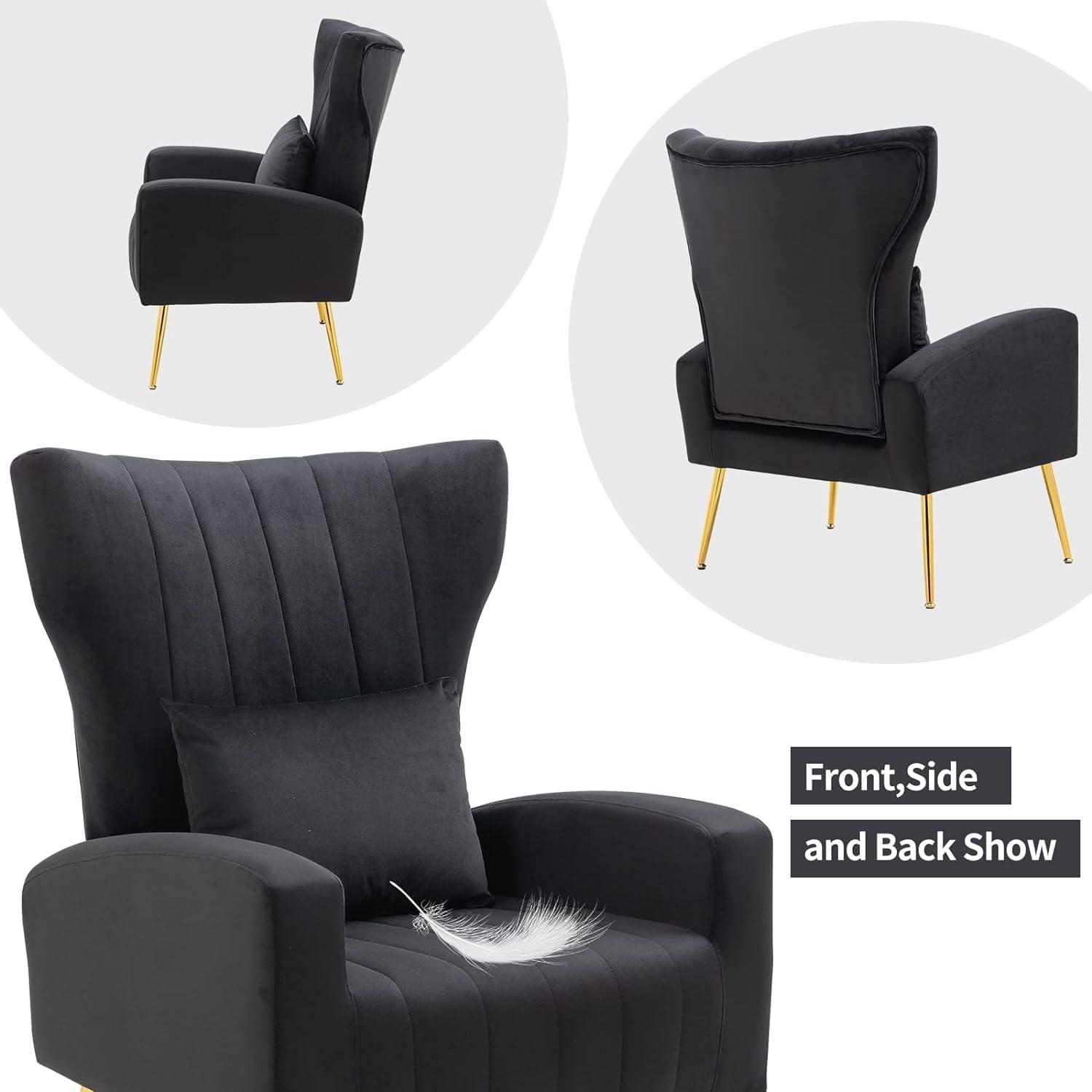 Mercer41 Upholstered Velvet Armchair (Set of 2)