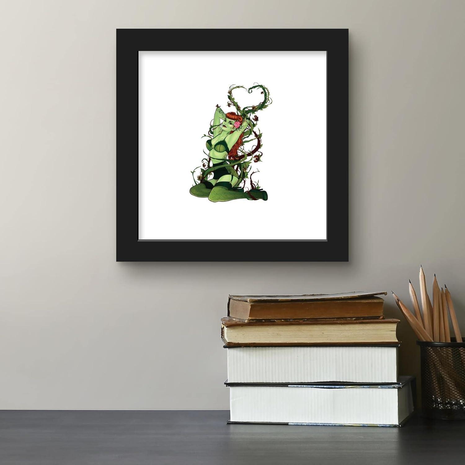 Gallery Pops DC Comics Bombshells - Poison Ivy - Pinup Figure Wall Art, Black Framed Version, 12" x 12"