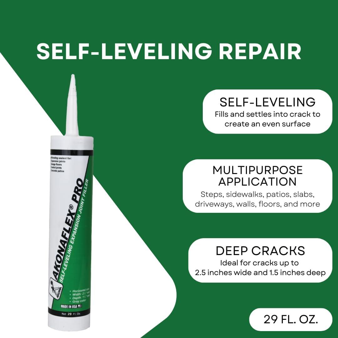 Akonaflex Pro Self-Leveling Expansion Joint Repair - Crack Filling Paste (29 Ounce)