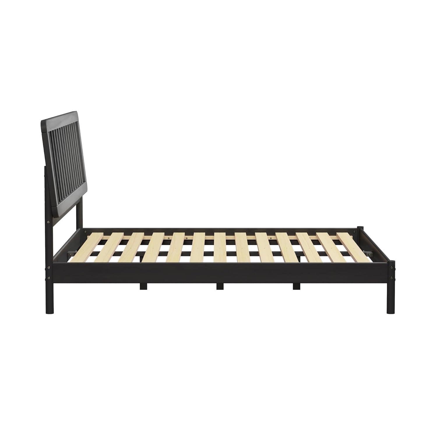 George Oliver Mid-Century Modern Solid Wood King Spindle Bed – Natural Pine
