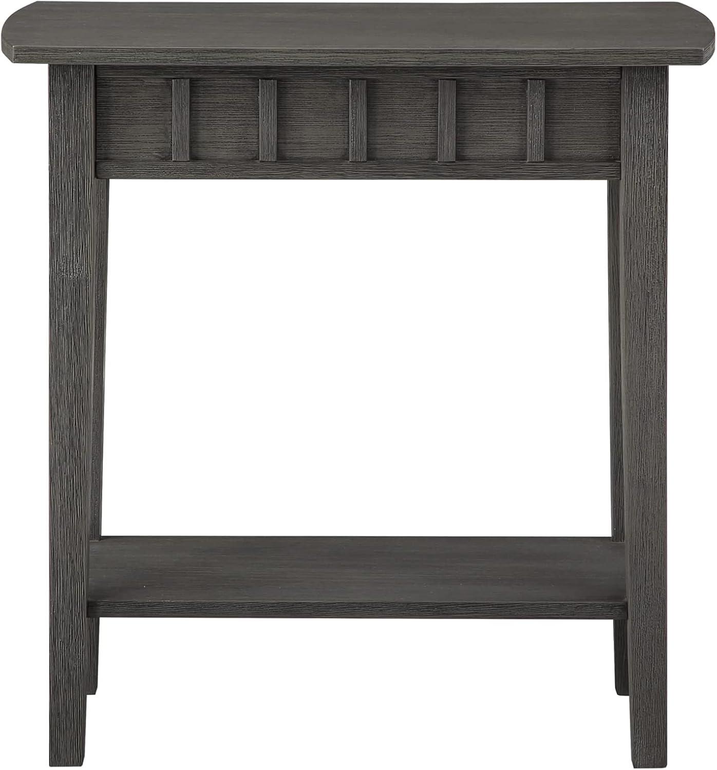 Dennis End Table with Shelf Wirebrush Dark Gray