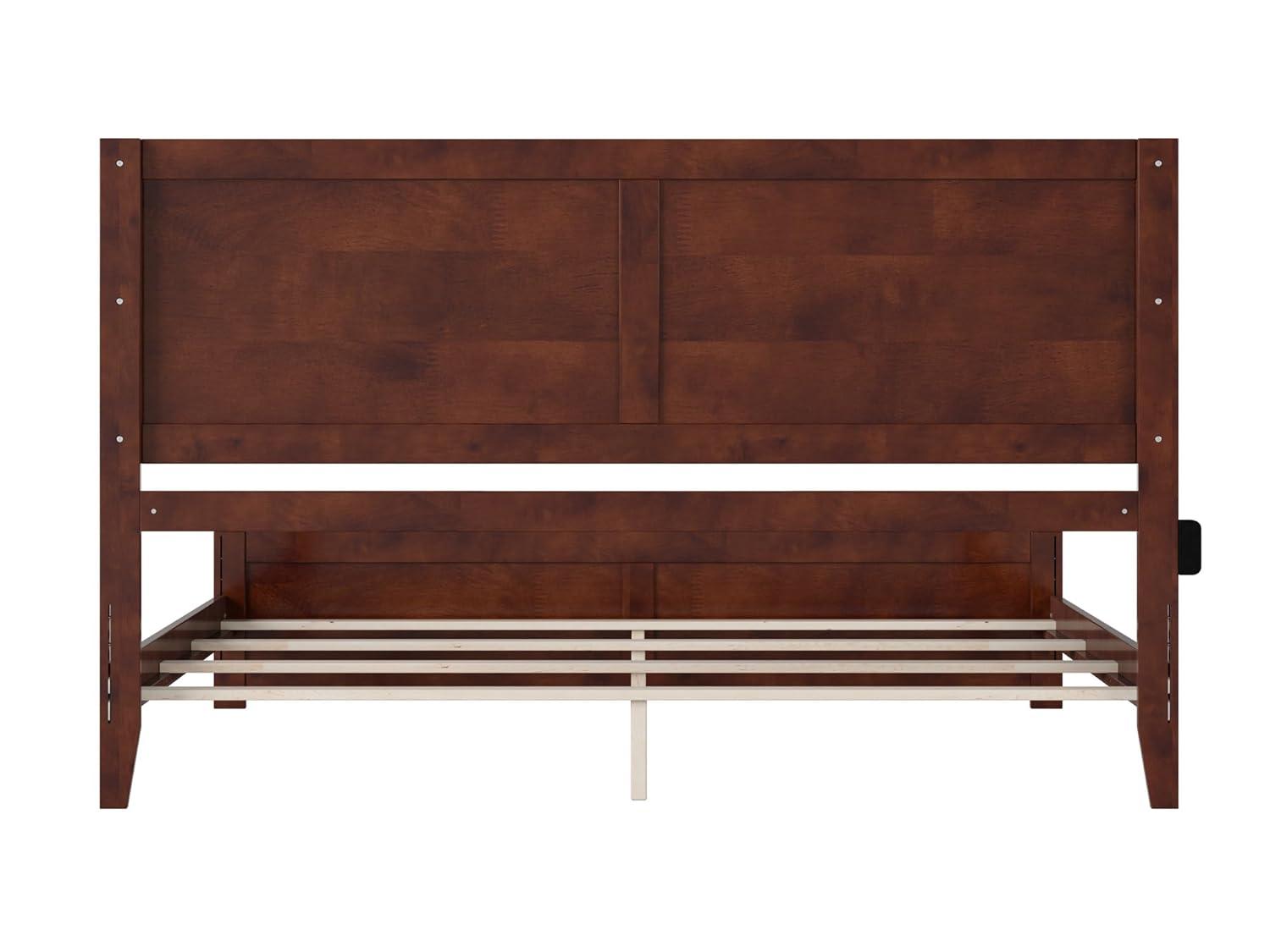 AFI Canyon Walnut Solid Wood Foundation Bed Frame with Matching Footboard, King