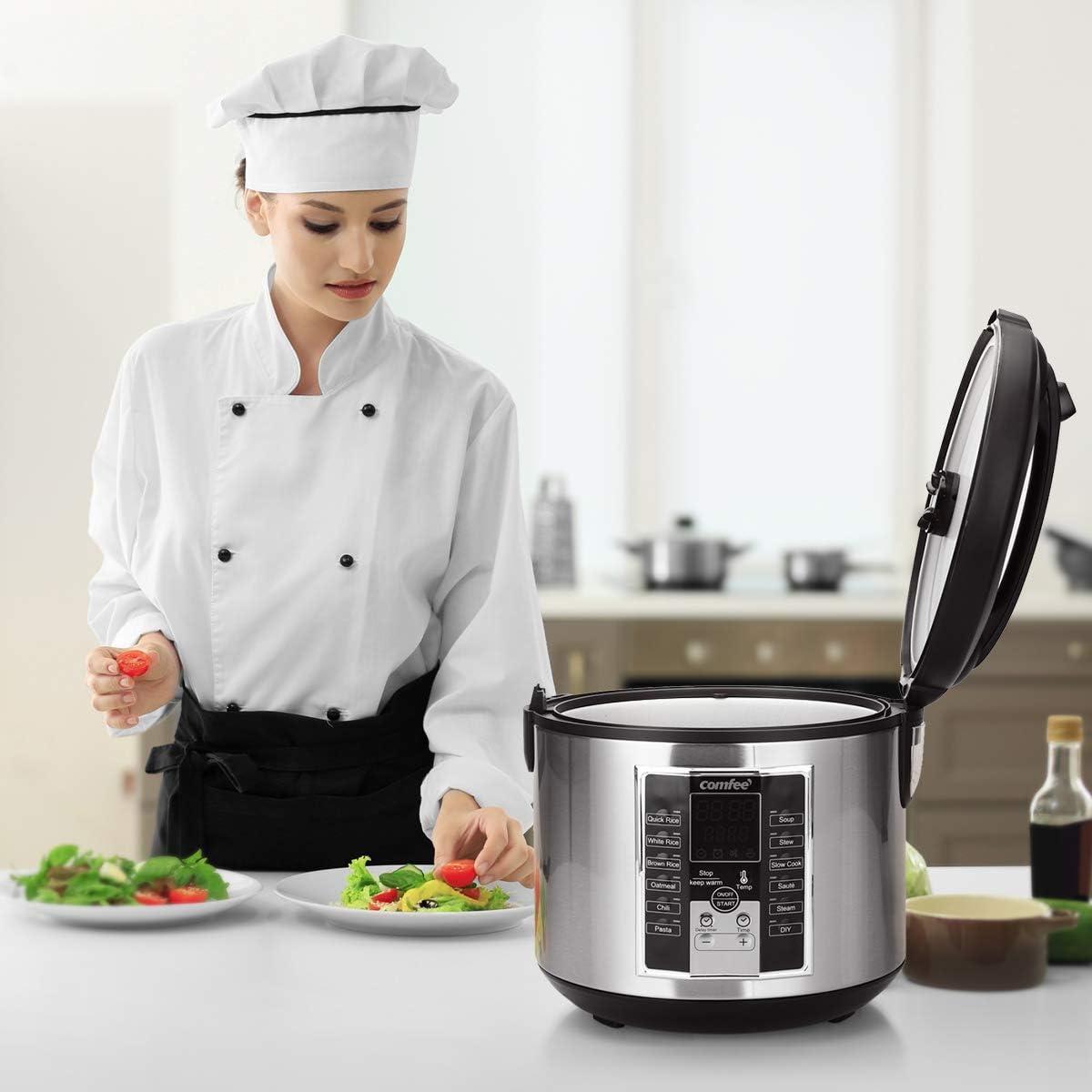 COMFEE' Rice Cooker, Slow Cooker, Steamer, Stewpot, Sauté All in One (12 Digital Cooking Programs) Multi Cooker