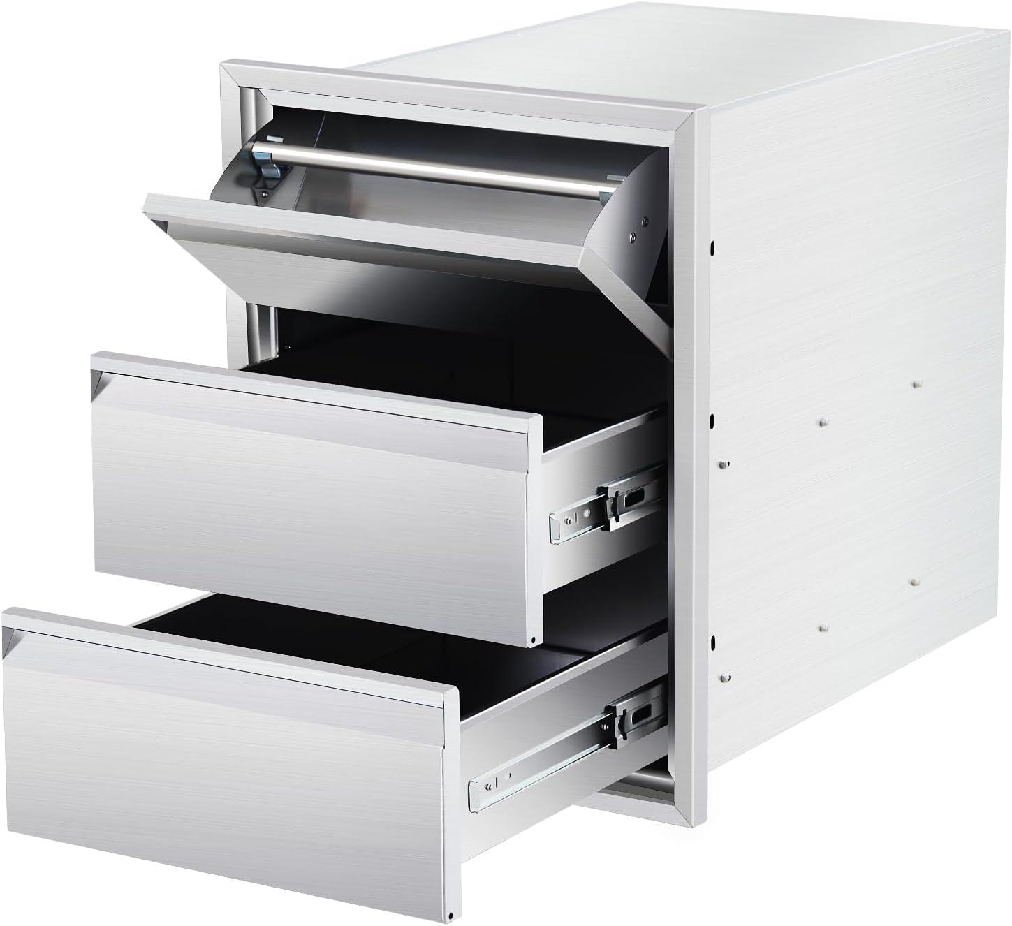 Stainless Steel Outdoor Kitchen Drawer with Paper Towel Holder