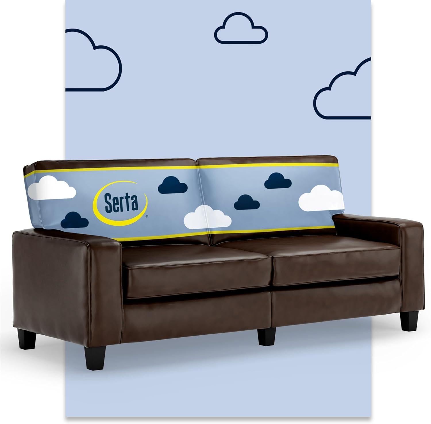 Serta Palisades 78" Track Arm Sofa, Easy Care Fabric, Soft Pillow Back, Pocket Coil Seat Cushions