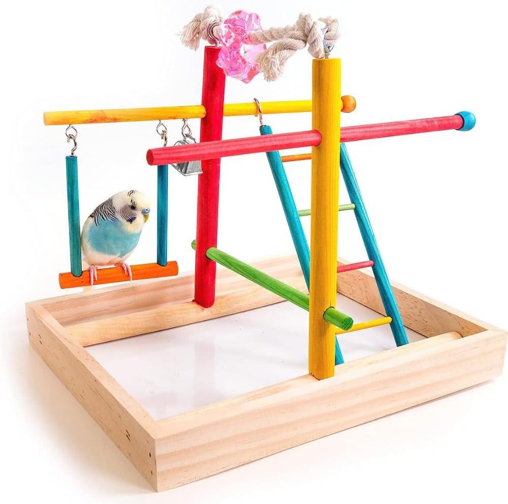 Penn-Plax Bird Life Wood Playpen – Perfect for Parakeets, Lovebirds, Cockatiels, Conures - Medium