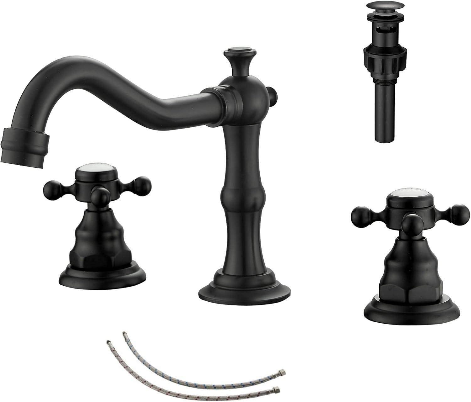 Widespread 2-handle Bathroom Faucet with Drain Assembly