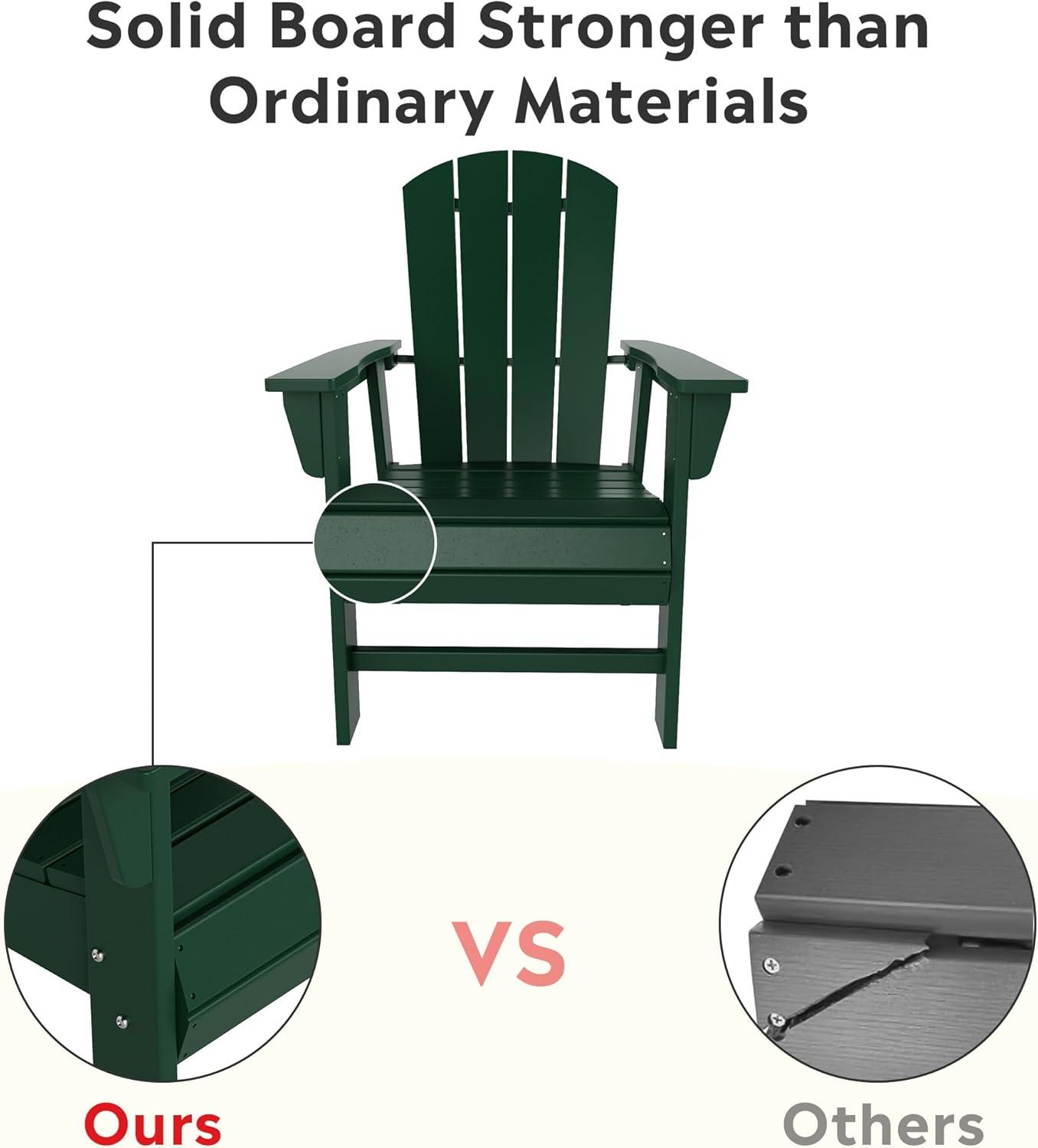 Dark Green HDPE Adirondack Outdoor Dining Chair