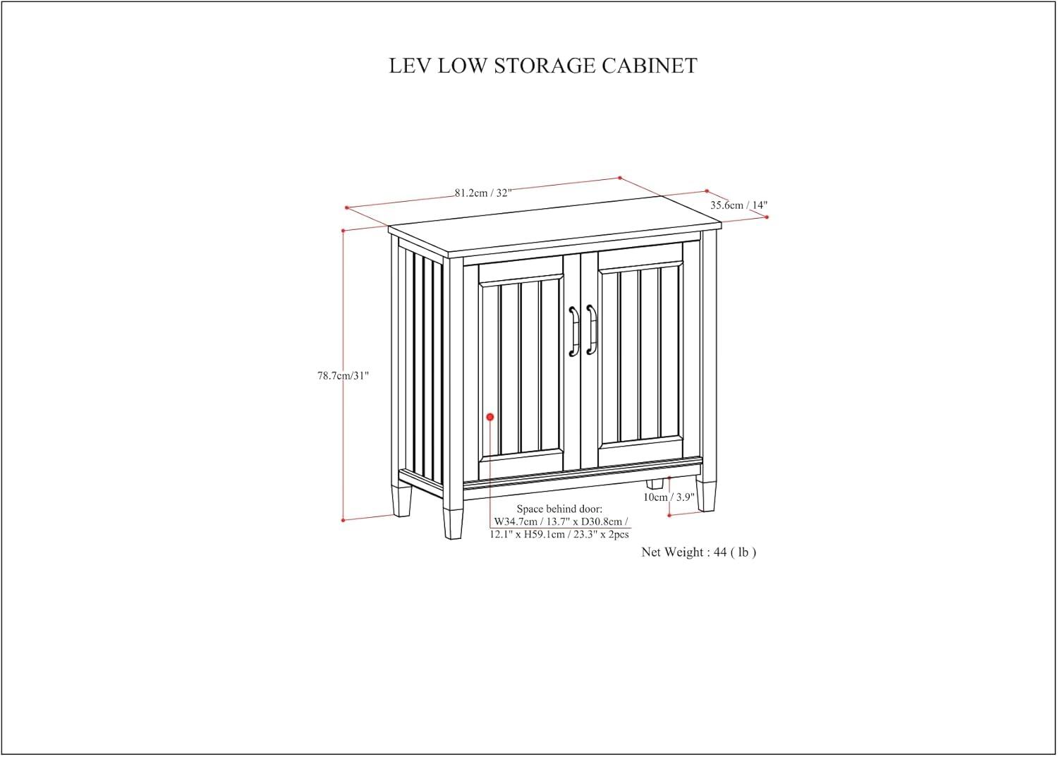 Lev Solid Wood Accent Cabinet