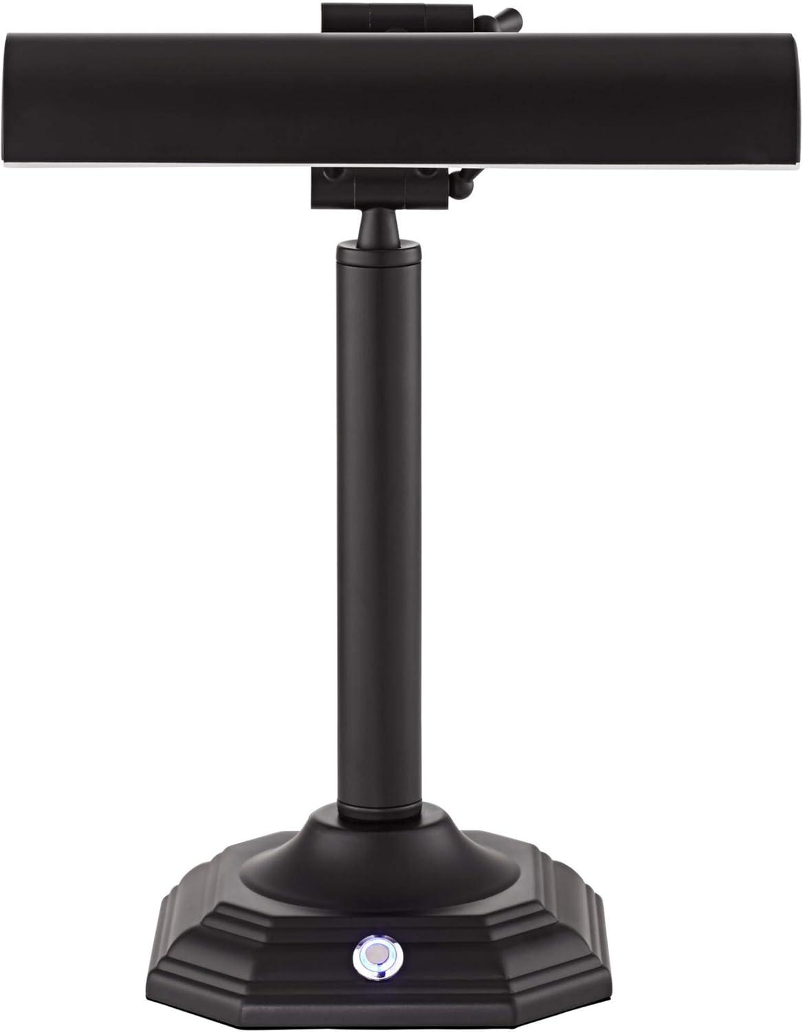 360 Lighting Grady Traditional Piano Banker Desk Lamp 16 1/2" High Black LED Adjustable Bronze Metal Shade for Bedroom Bedside Nightstand Kids Desk