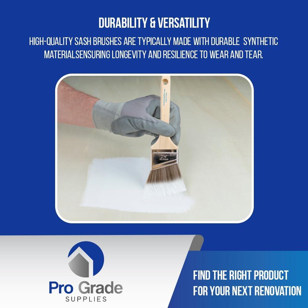 Pro Grade Premium Paint Brushes, 5 Piece Variety Set, Interior/Exterior Painting