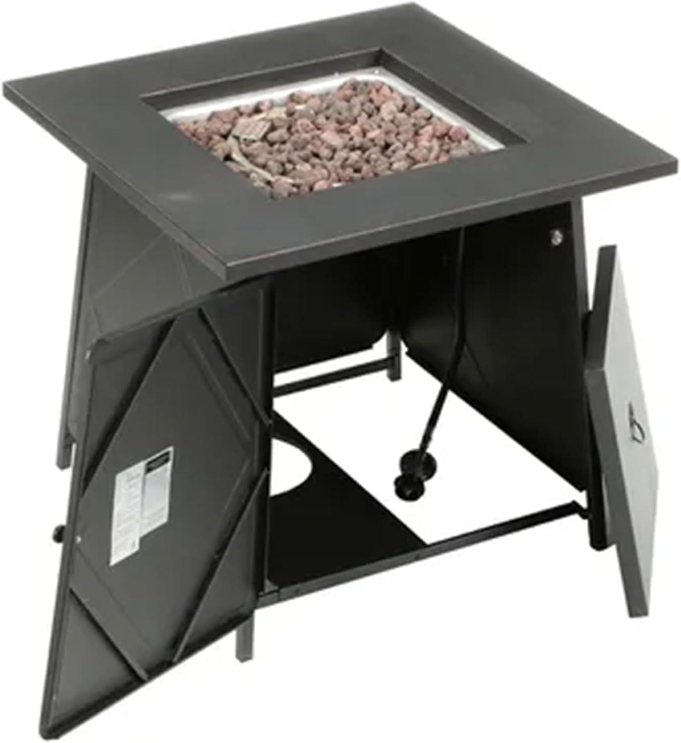 Four Seasons Courtyard Dual Heat 50,000 BTU Square Gas Tabletop Fire Pit