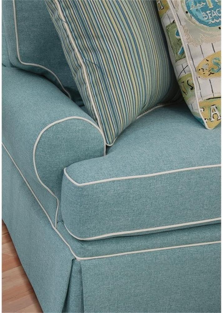 American Furniture Classics Model 8-020-S275A Coastal Aqua Series Loveseat with Four Accent Pillows