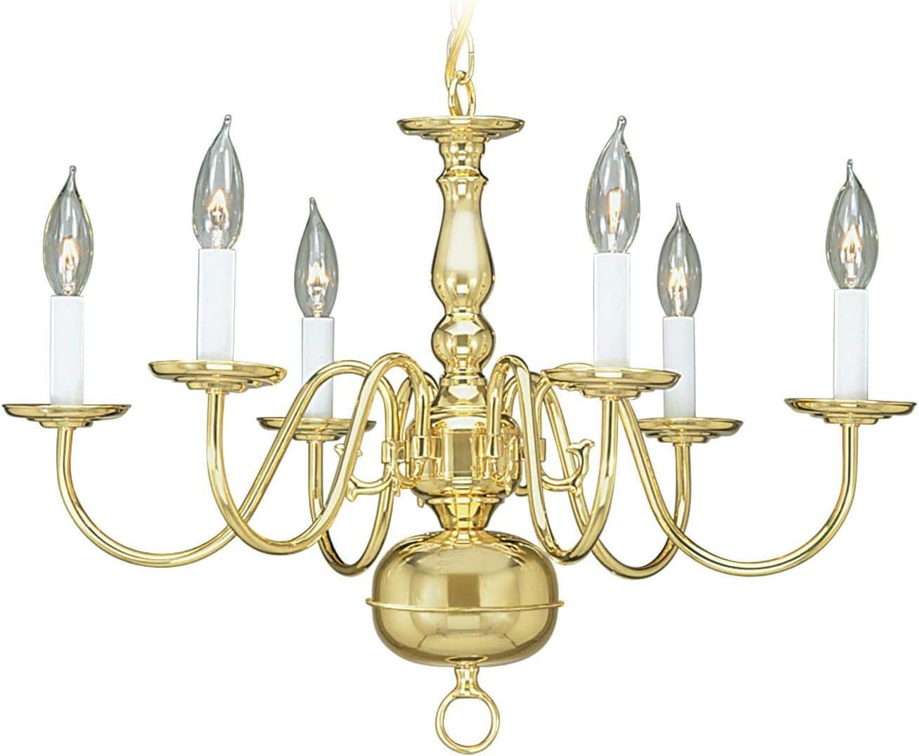 Livex Williamsburgh Chandelier in Polished Brass