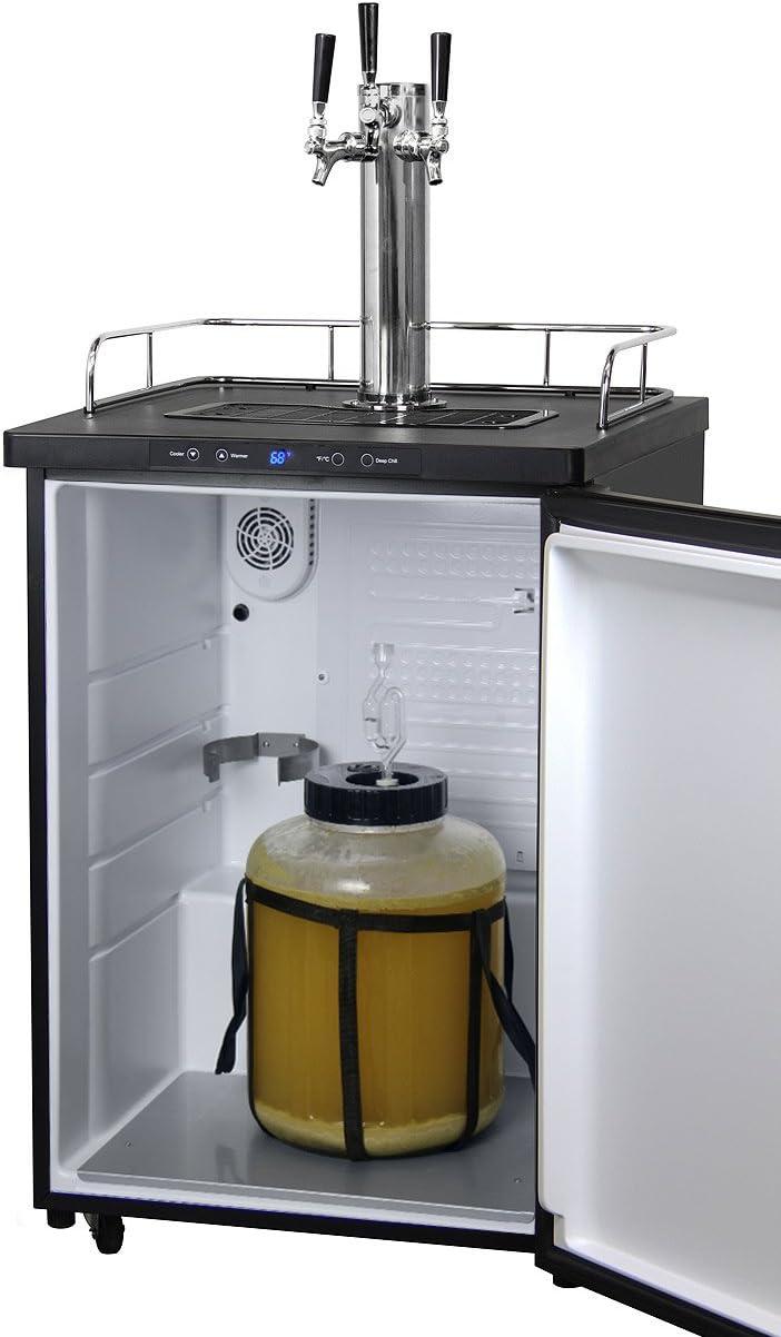 Kegco Kegco 5.6 Cubic Feet Triple Tap Freestanding Kegerator with Adjustable Temperature