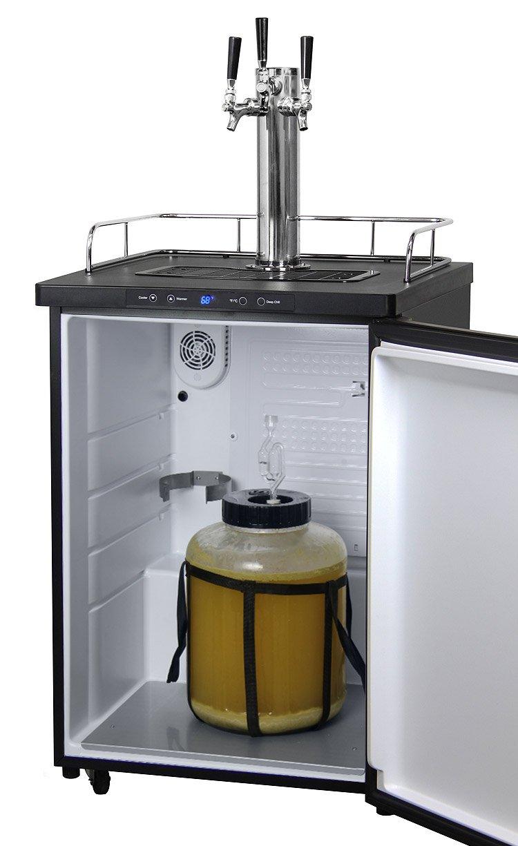 Kegco Kegco 5.6 Cubic Feet Triple Tap Freestanding Kegerator with Adjustable Temperature