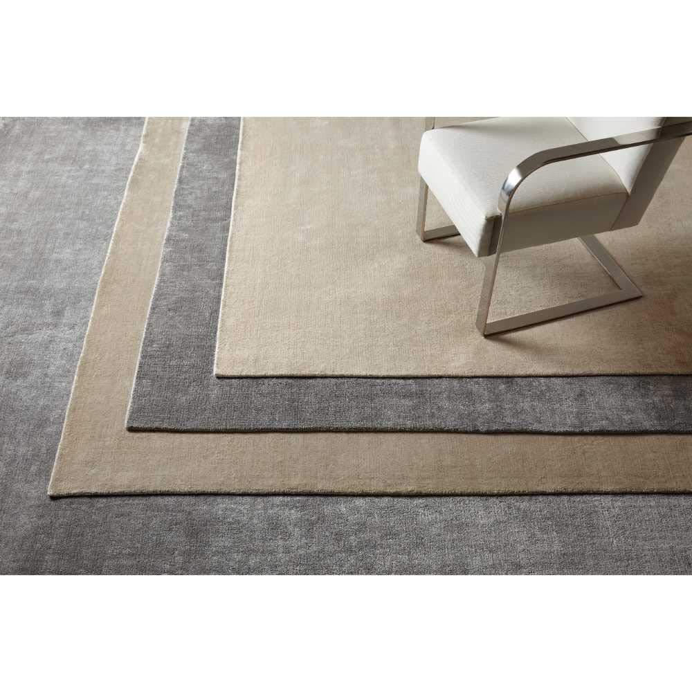 Solo Rugs Knotted, 5' x 8' Lodhi Contemporary Solid Hand Loomed Area Rug, Sepia