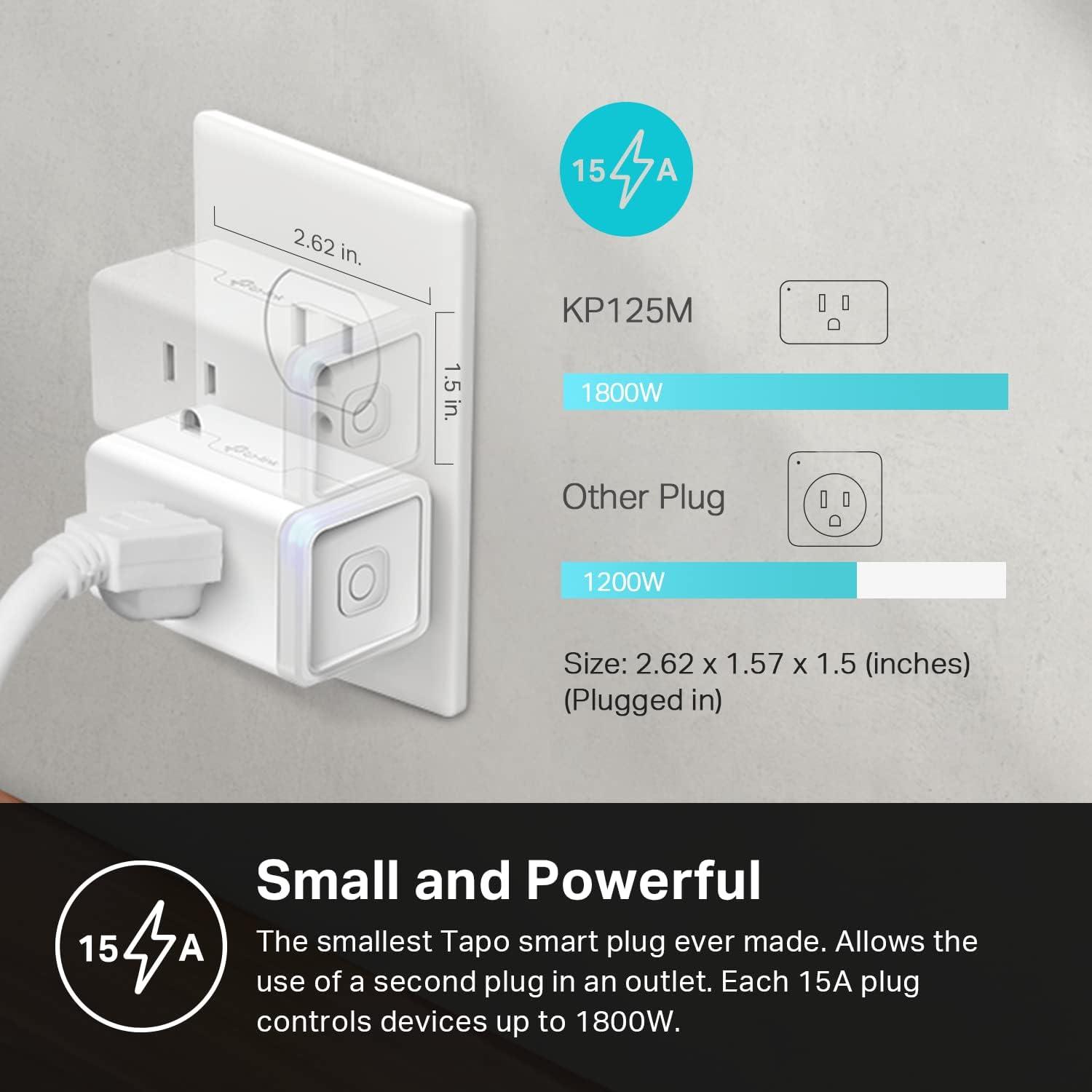 Kasa Smart KP125MP2 - TP-LINK AC 2.4GHZ BLUETOOTH - White - Wi-Fi Plug Slim, Energy Monitoring Smart Plug