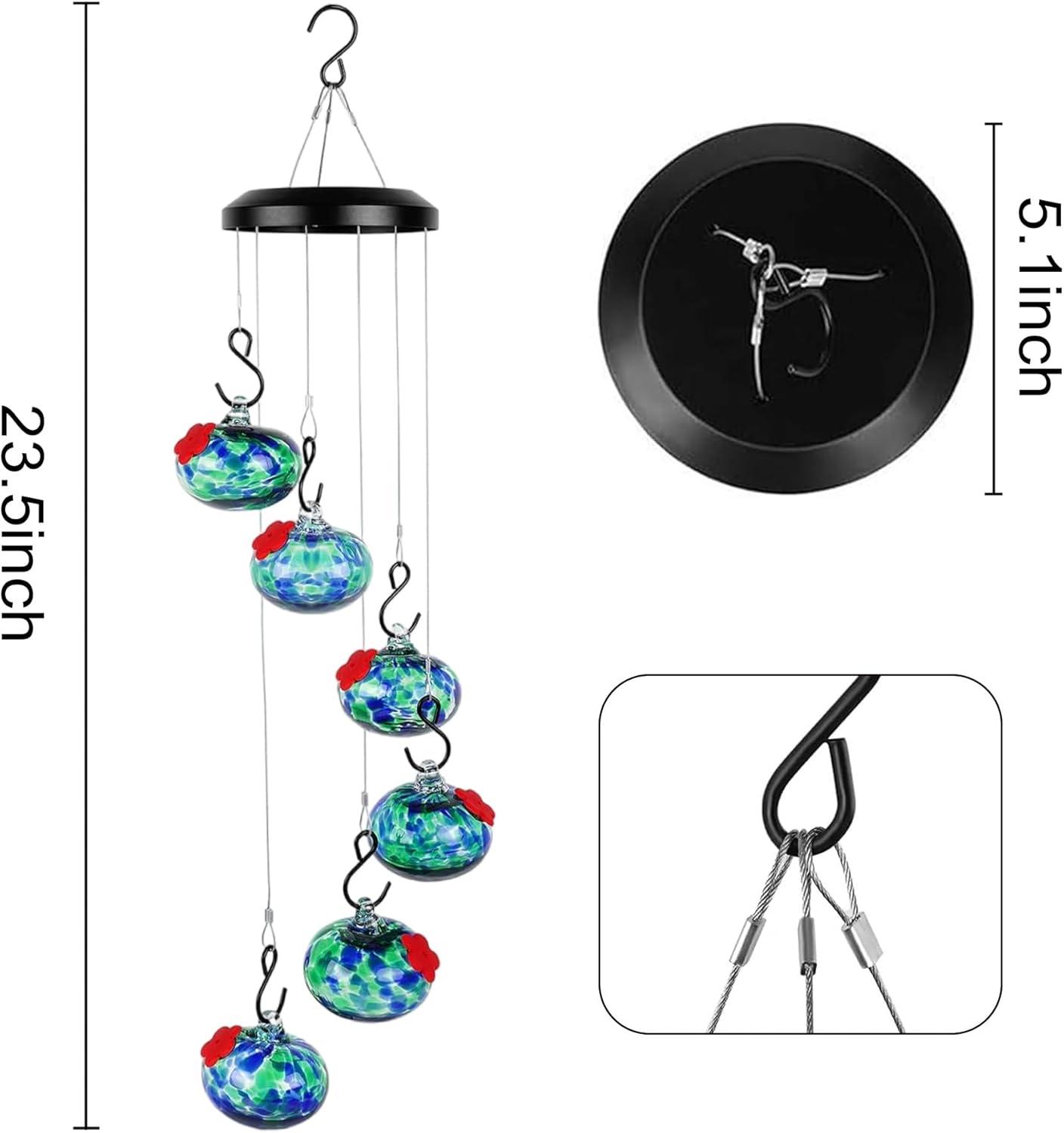 2025 New Charming Wind Chimes Hummingbird feeders,Window Bird feeders for Viewing,Bird feeders for Outdoors Hanging ant and bee Proof