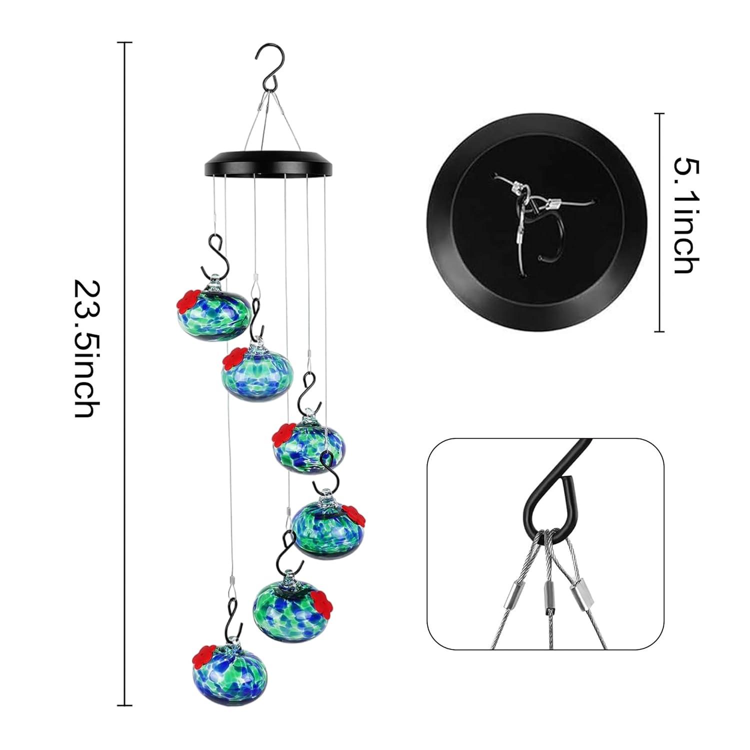 2025 New Charming Wind Chimes Hummingbird feeders,Window Bird feeders for Viewing,Bird feeders for Outdoors Hanging ant and bee Proof