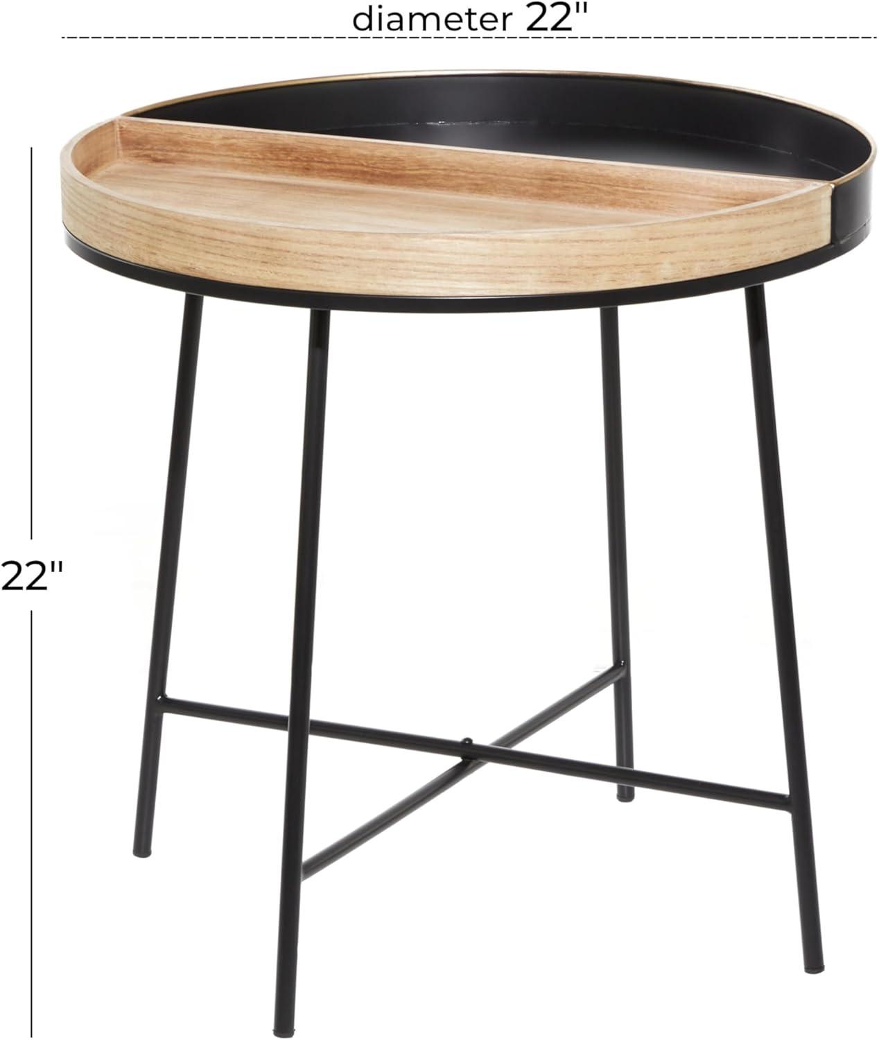 Contemporary Metal and Wood Accent Table - Olivia & May