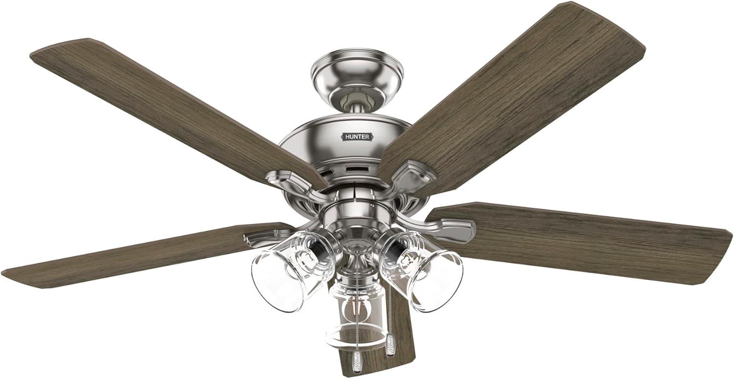 52" Rosner 5 - Blade Ceiling Fan With Lights and Pull Chains