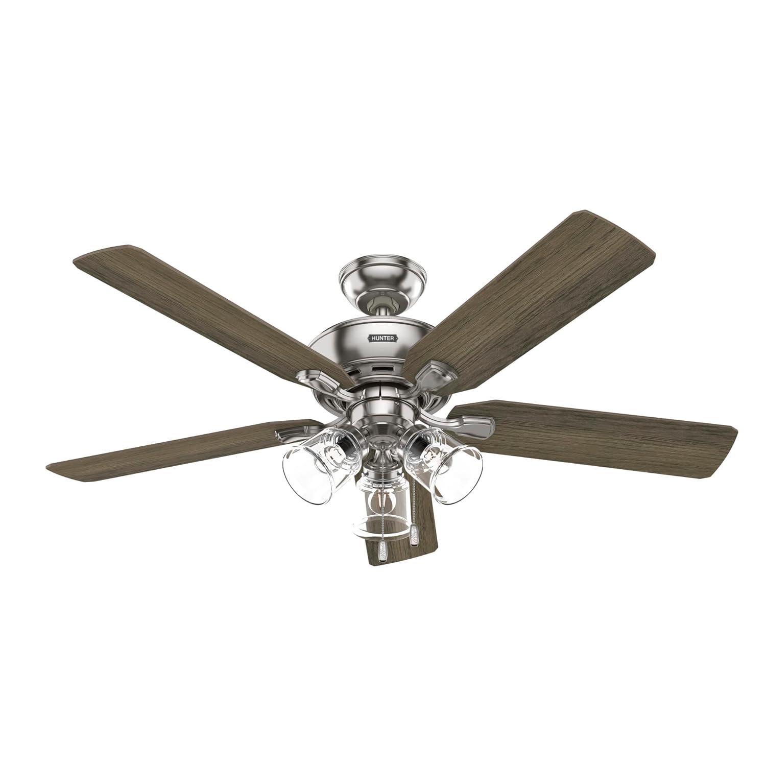 52" Rosner 5 - Blade Ceiling Fan With Lights and Pull Chains